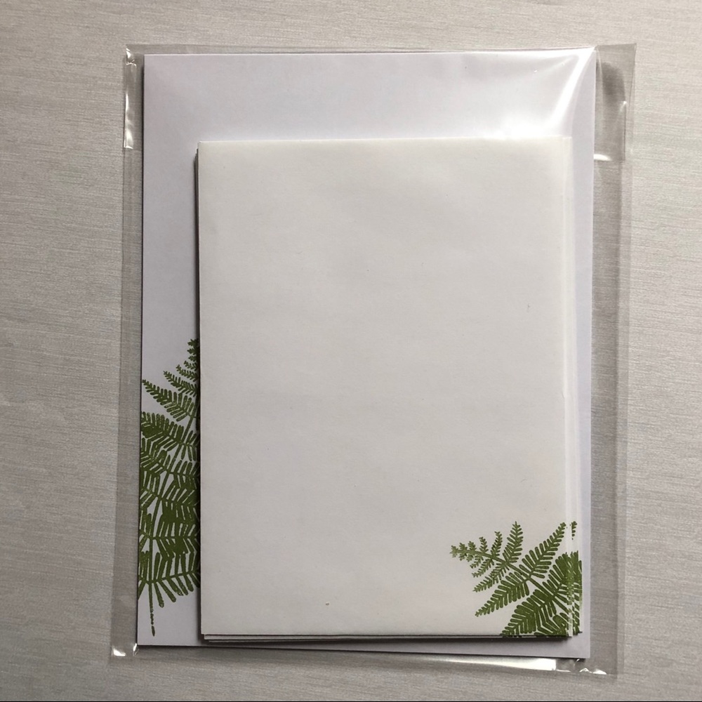 Hand stamped stationery.